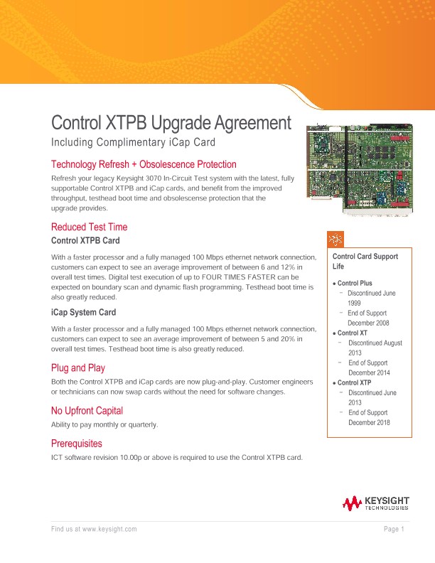 Control XTPB Upgrade Agreement PDF Asset Page Keysight